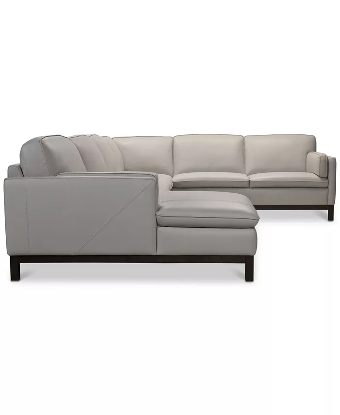 Furniture Virton 136 4-Pc. Leather Chaise Sectional Sofa