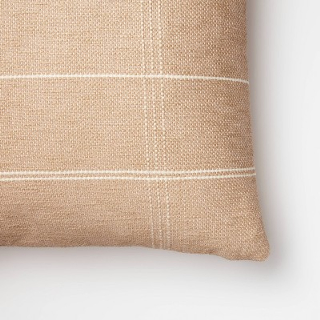 Oversized Woven Windowpane Square Throw Pillow Camel/Cream - Threshold™ designed with Studio McGee