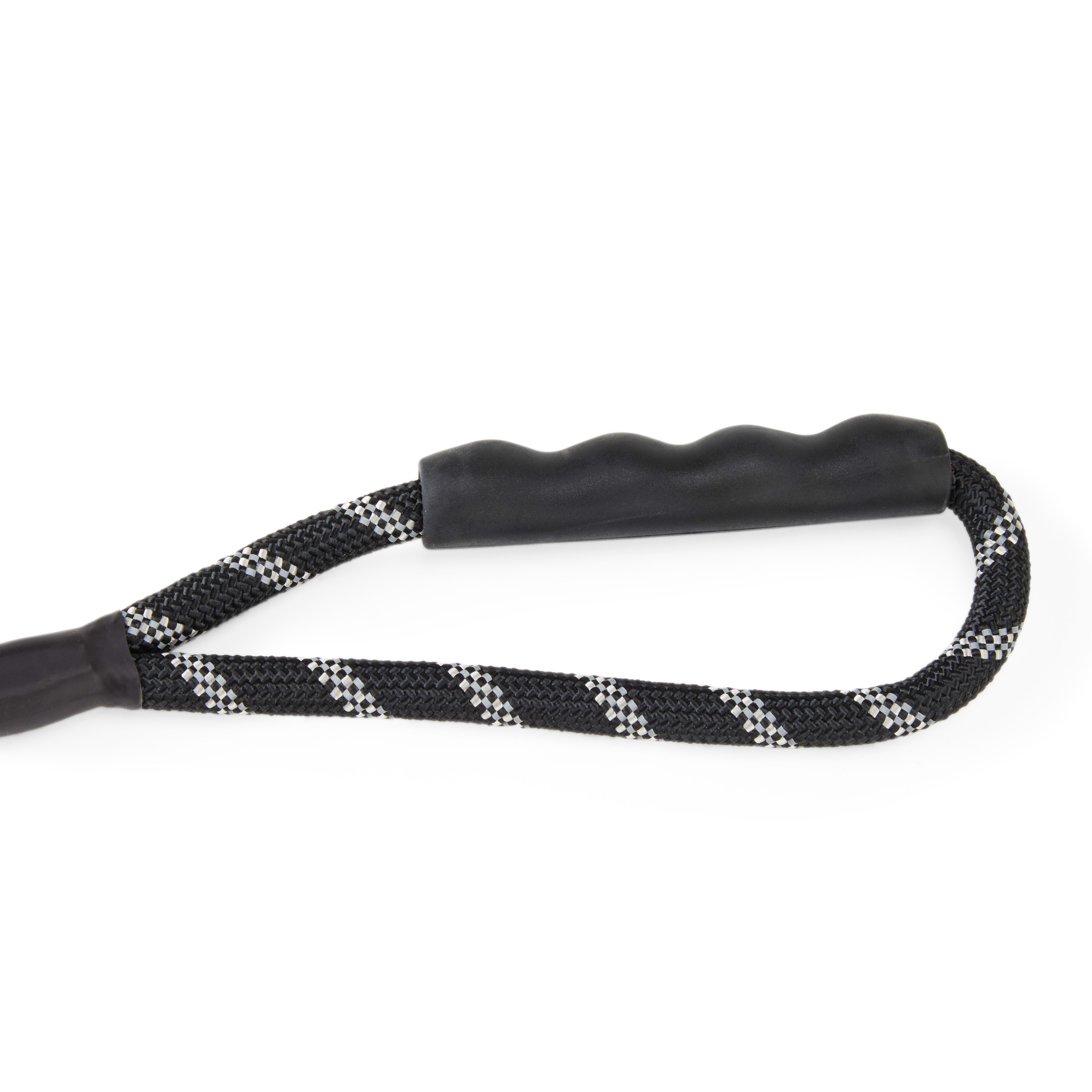 YOULY Reflective Braided Rope Dog Leash in Black， 6 ft.