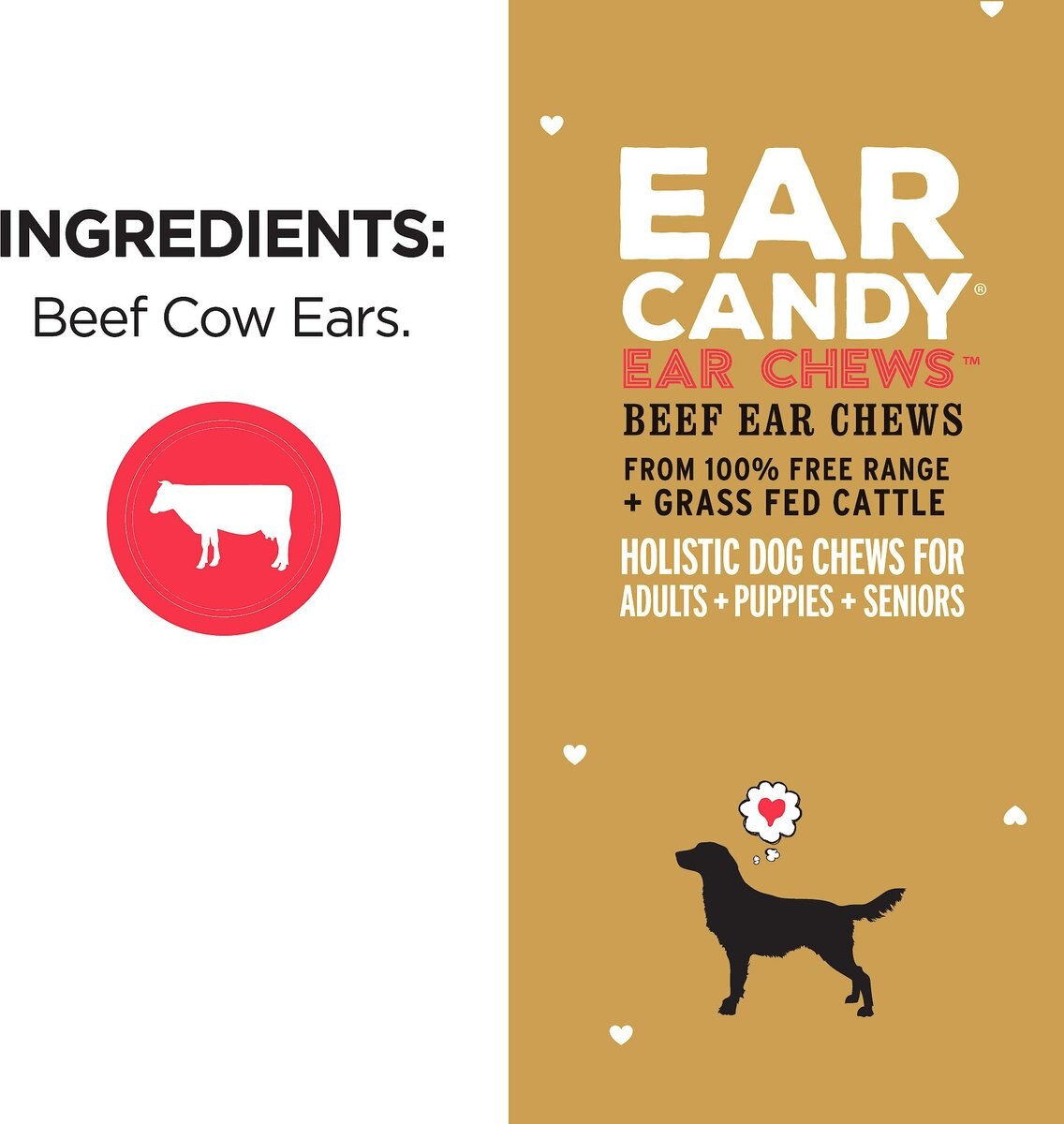 I and Love and You Ear Candy Beef Ear Dog Chews