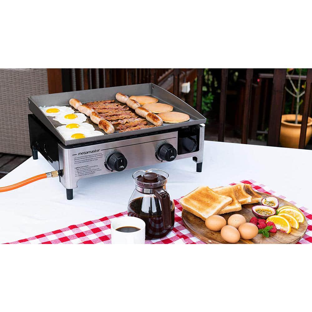 Megamaster 2Burner Portable Tabletop Griddle Gas Grill in Black