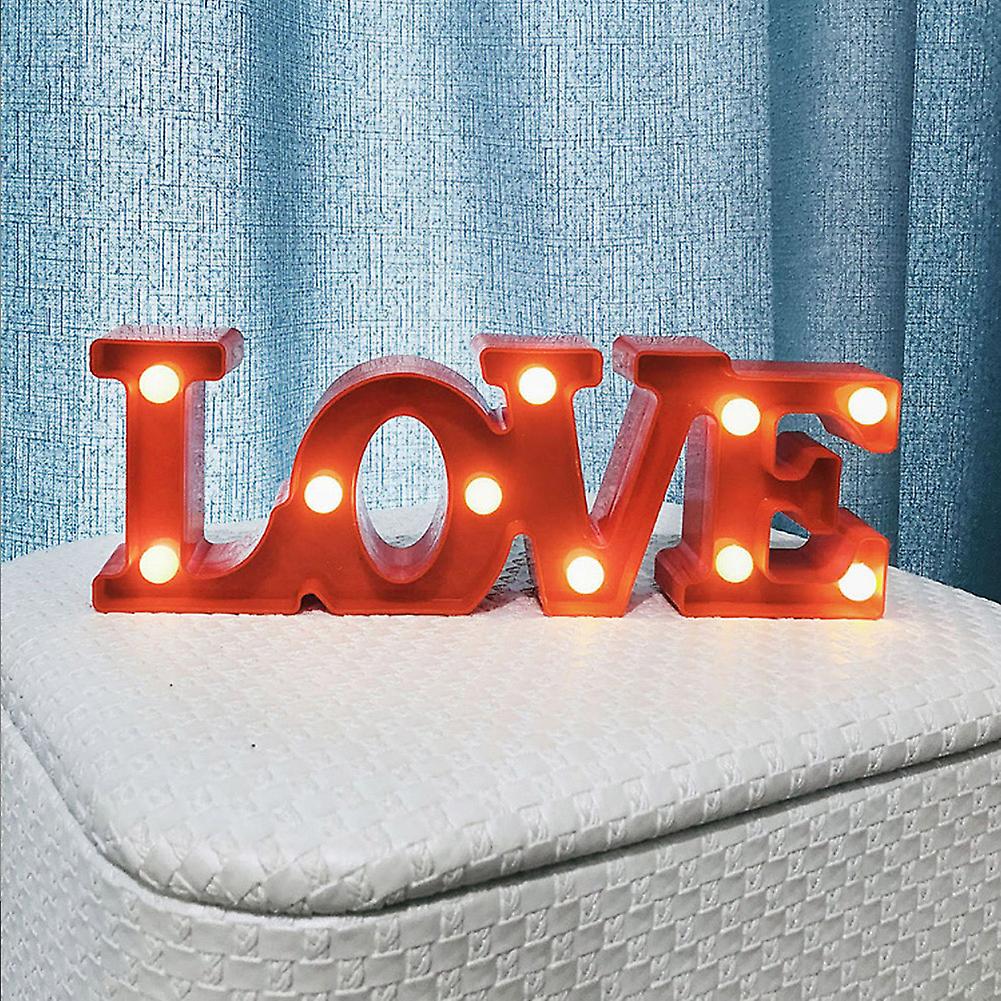 LED Night Light Romantic LOVE Word Decorative Lamp for Valentine's Day Proposal Confession Weddingwarm light