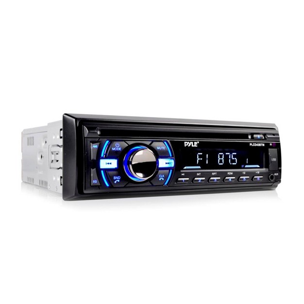 Pyle Plcd43btm Single Din Marine Bluetooth Receiver Stereo System And Cd Player With Remote Control Hands Free Calling And Detachable Face Black