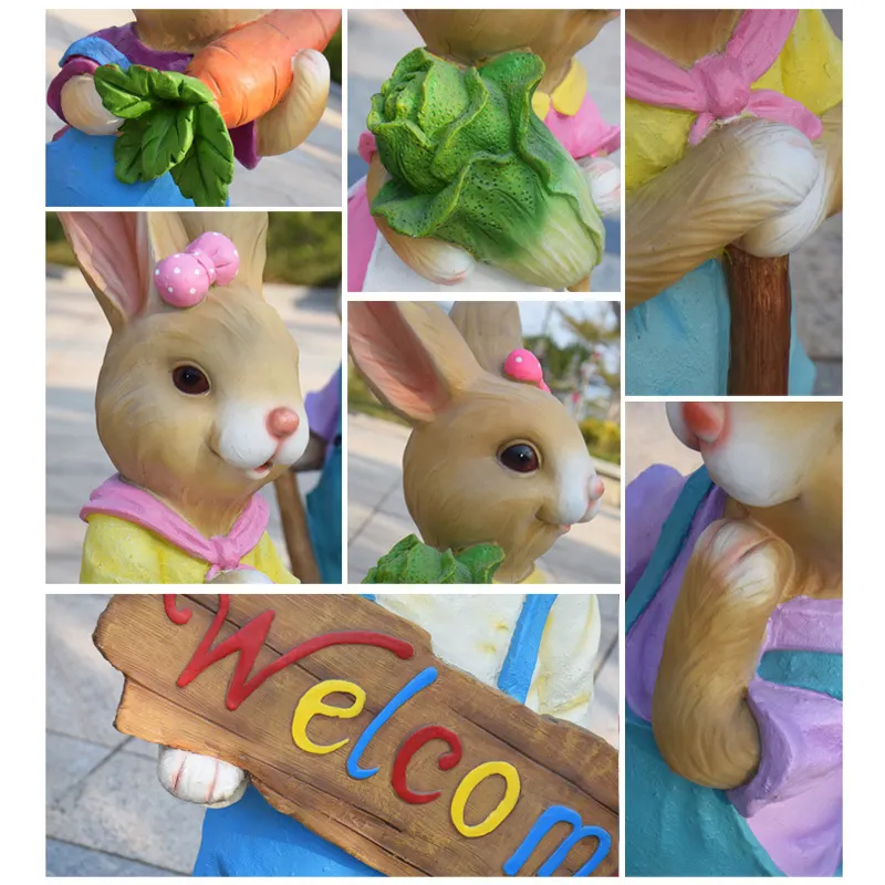 Factory Direct Sales Of Large Outdoor Garden Sculpture Cartoon Bunny Easter Garden Decoration Outdoor Ornaments