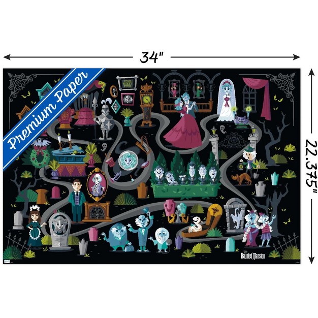 Trends International Disney Haunted Mansion Map Unframed Wall Poster Prints