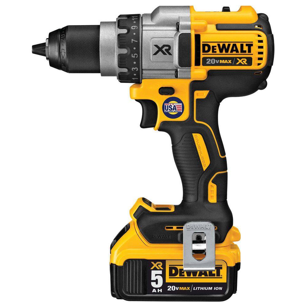 DW 20V MAX XR Cordless Brushless 3-Speed 12 in. DrillDriver with (2) 20V 5.0Ah Batteries and Charger DCD991P2