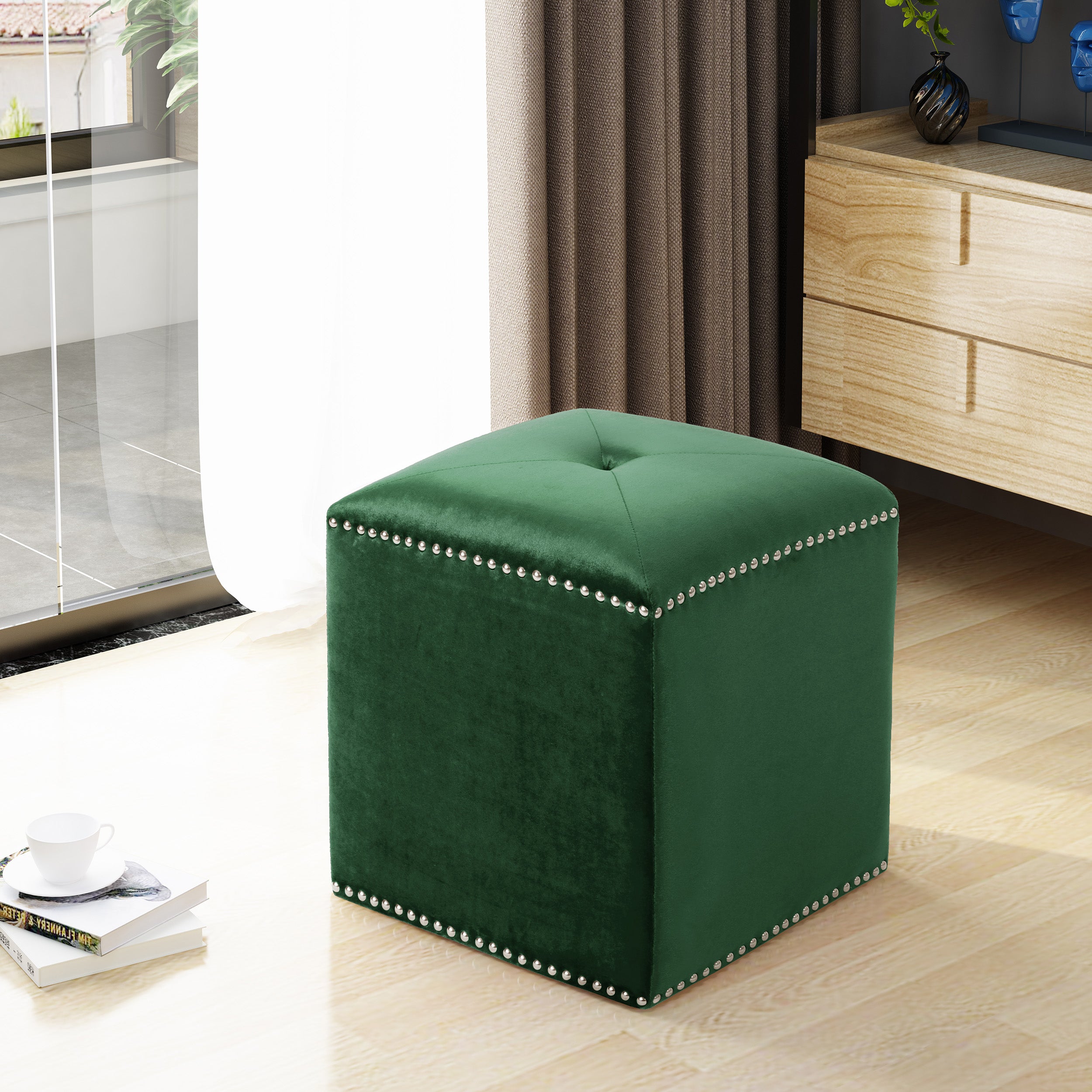 Liberty Glam Velvet Ottoman