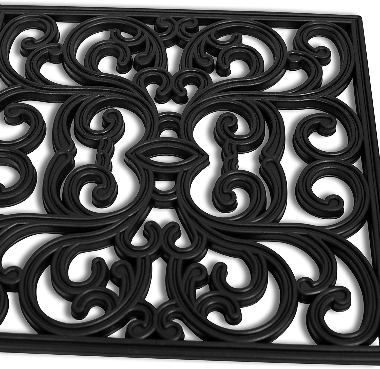 BirdRock Home Rubber Stepping Stone Tiles - 15 x 15" - Set of 3 - Black