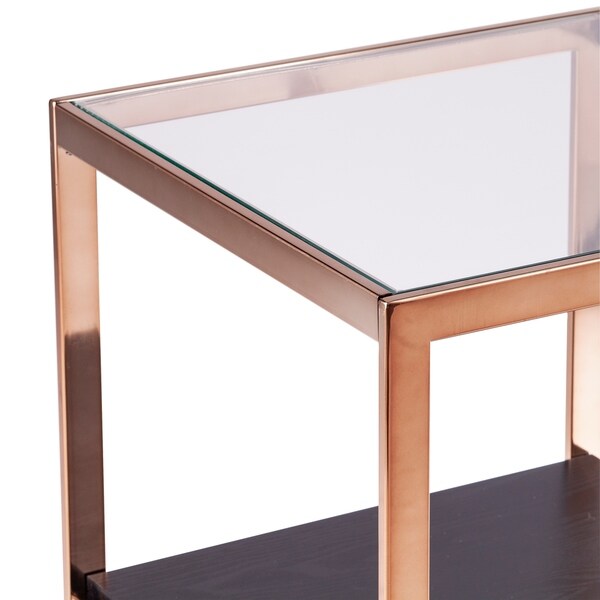 SEI Furniture Luna Transitional Champagne Metal Side Table