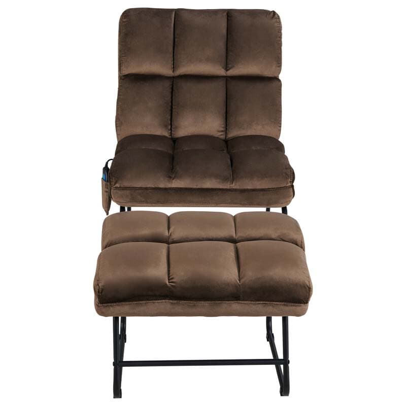 Massage Velvet Accent Sofa Chair with Ottoman, Electric Massage Couch for Living Room