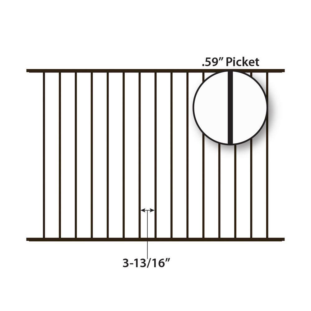 FORGERIGHT Newtown 4 ft. H x 6 ft. W Black Aluminum Pre-Assembled Fence Panel 863016