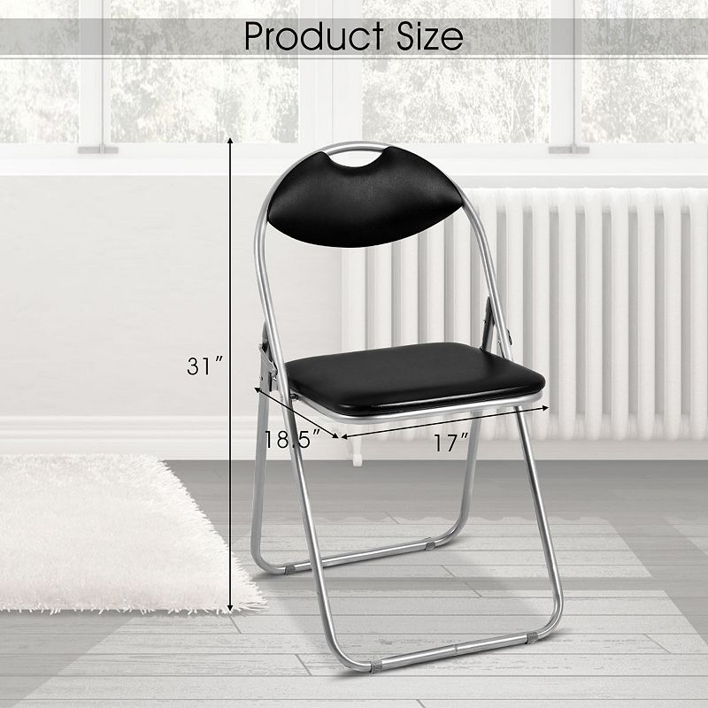 6 Pieces U-Shape Folding Chairs with Hollow Handle