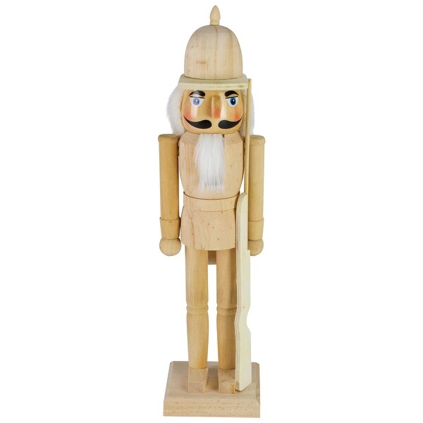 15 Unfinished Paintable Wooden Christmas Nutcracker with Rifle