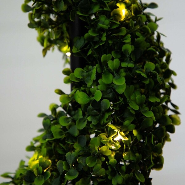 45 UV Resistant Boxwood Spiral Topiary with Lights in Planter