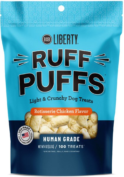 BIXBI Liberty Ruff Puffs Rotisserie Chicken Flavor Dog Treats