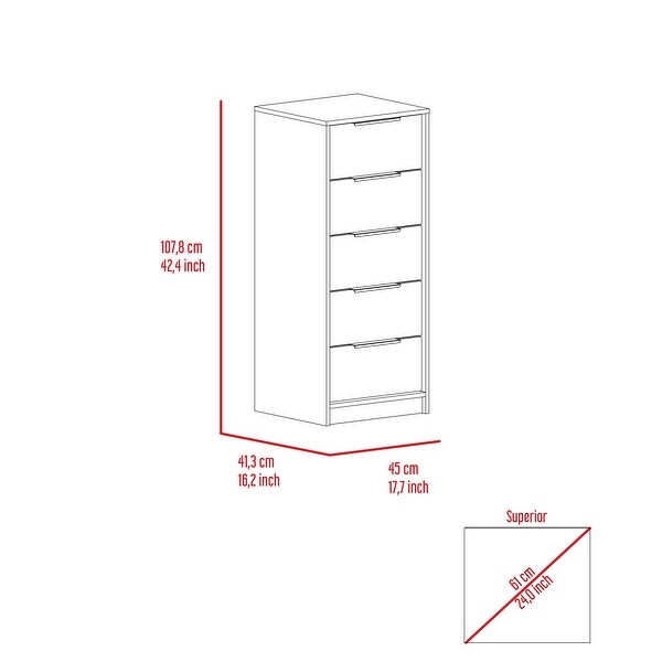 Contemporary Style 5-Drawers Dresser Chests for Bedroom， Storage Dressers Organizer for Bedroom， Living Room， Hallway - - 37828139