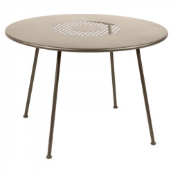 Table FERMOB Lorette， table de jardin ronde metal Ø110cm 4 personnes