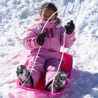 Ejoy 35 in. x 18 in. x 4 in. Downhill Winter Toboggan Snow Sled with Rope (Red 3-Piece) SnowSled35x18x4_Red_3pc