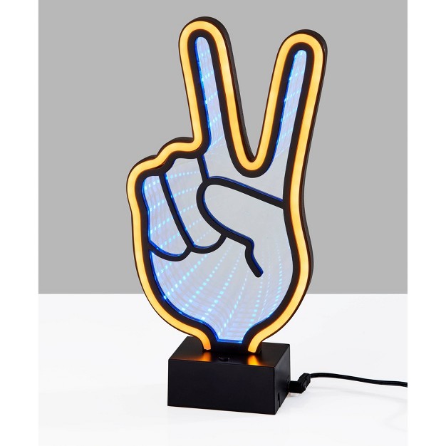 Infinity Neon Peace Sign Table wall Lamp Black Adesso