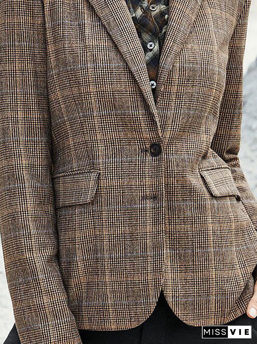 Casual Plaid Blazer