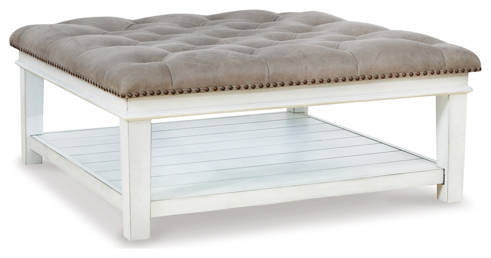 Kanwyn Upholstered Ottoman Coffee Table   Farmhouse   Footstools And Ottomans   by Ashley Furniture Industries  Houzz