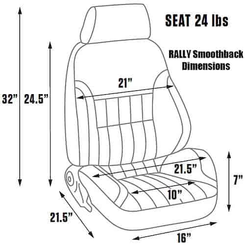 Procar 80-1000-51LS Rally Smoothback Seat， Driver， Vinyl