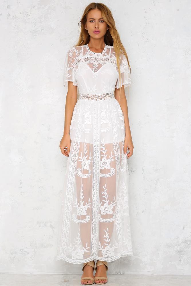 Off The Runway Maxi Dress White