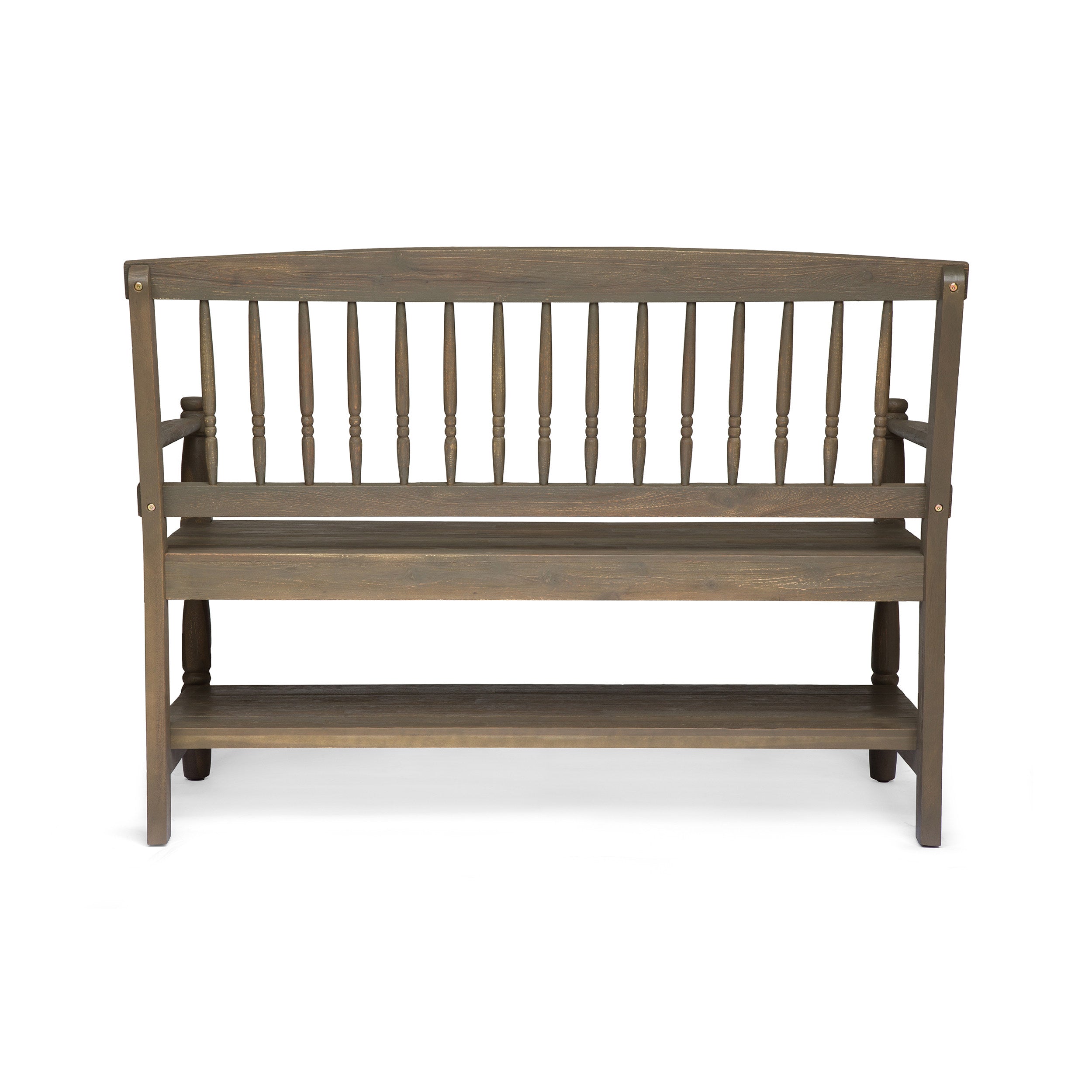 Kuhn Outdoor Acacia Wood Bench with Shelf