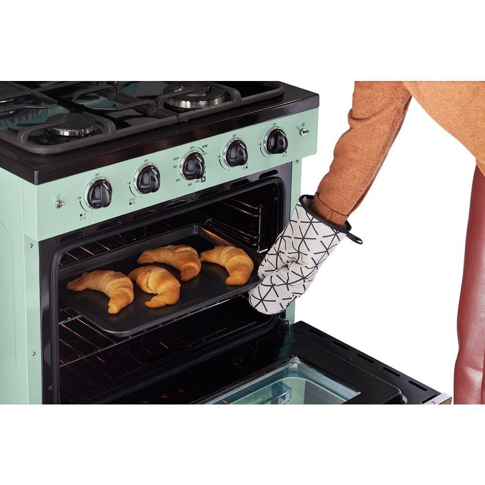 Unique Appliances Classic Retro 30 in. 3.9 cu. ft. Retro Gas Range with Convection Oven in Summer Mint Green UGP-30CR LG