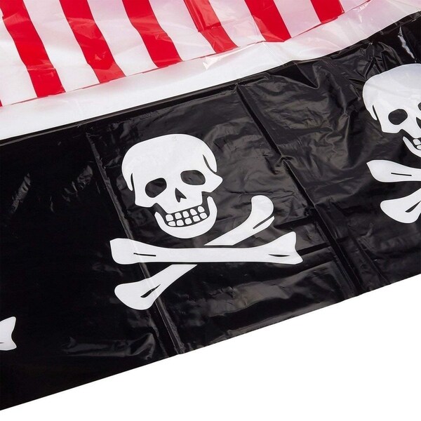 3-Pack Plastic Rectangular Tablecloth Pirate Skull Party Table Covers 54