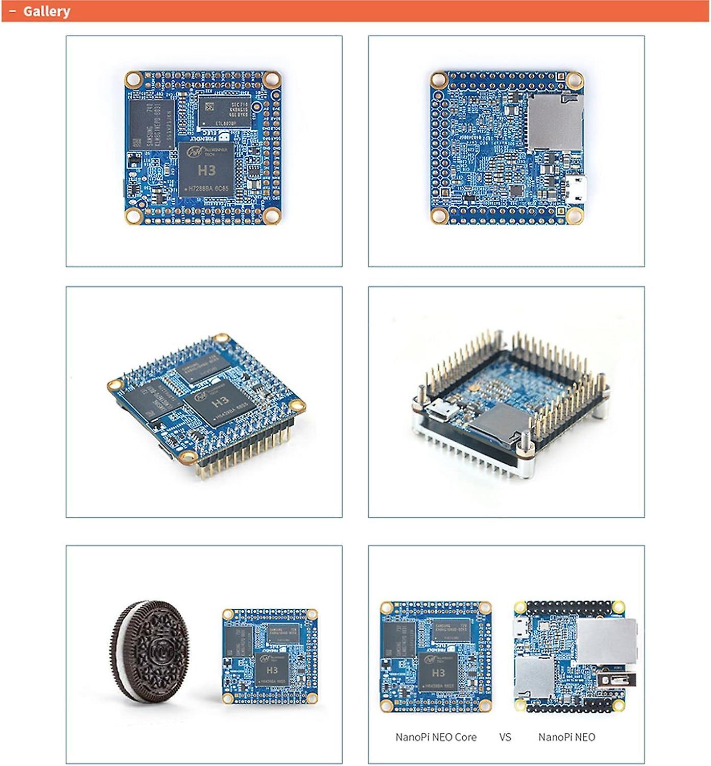 For NanoPi NEO Core 512M+8G Allwinner H3 Ultra-Small Core Board -Core -A7 IoT Development with Heat Sink