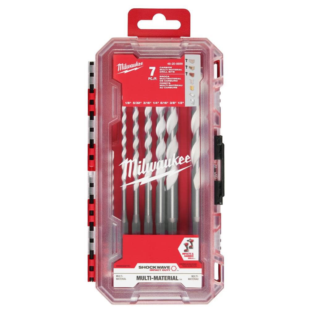 Milwaukee 7pc. SHOCKWAVE Impact Duty Carbide Multi-Material Drill Bit Kit 48-20-8899 from Milwaukee