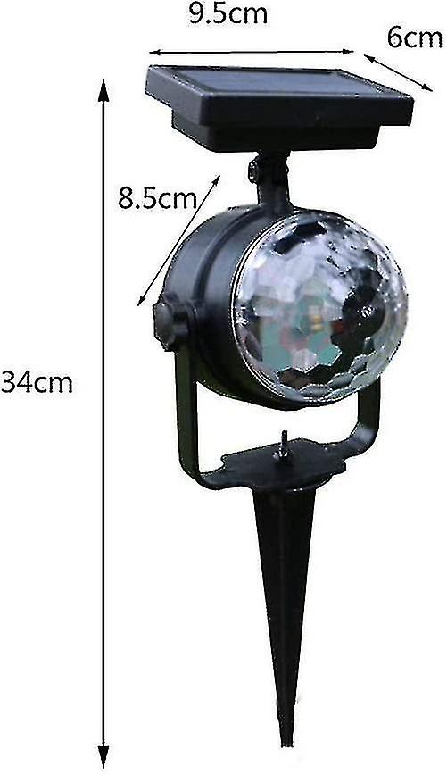 Auspicious-solar Rotary Spotlight For Lawn， Birthday， Party， Ktv， Wedding， Outdoor Colorful Spot Light Rotating Projection Lamp Outdoor Garden Lightin