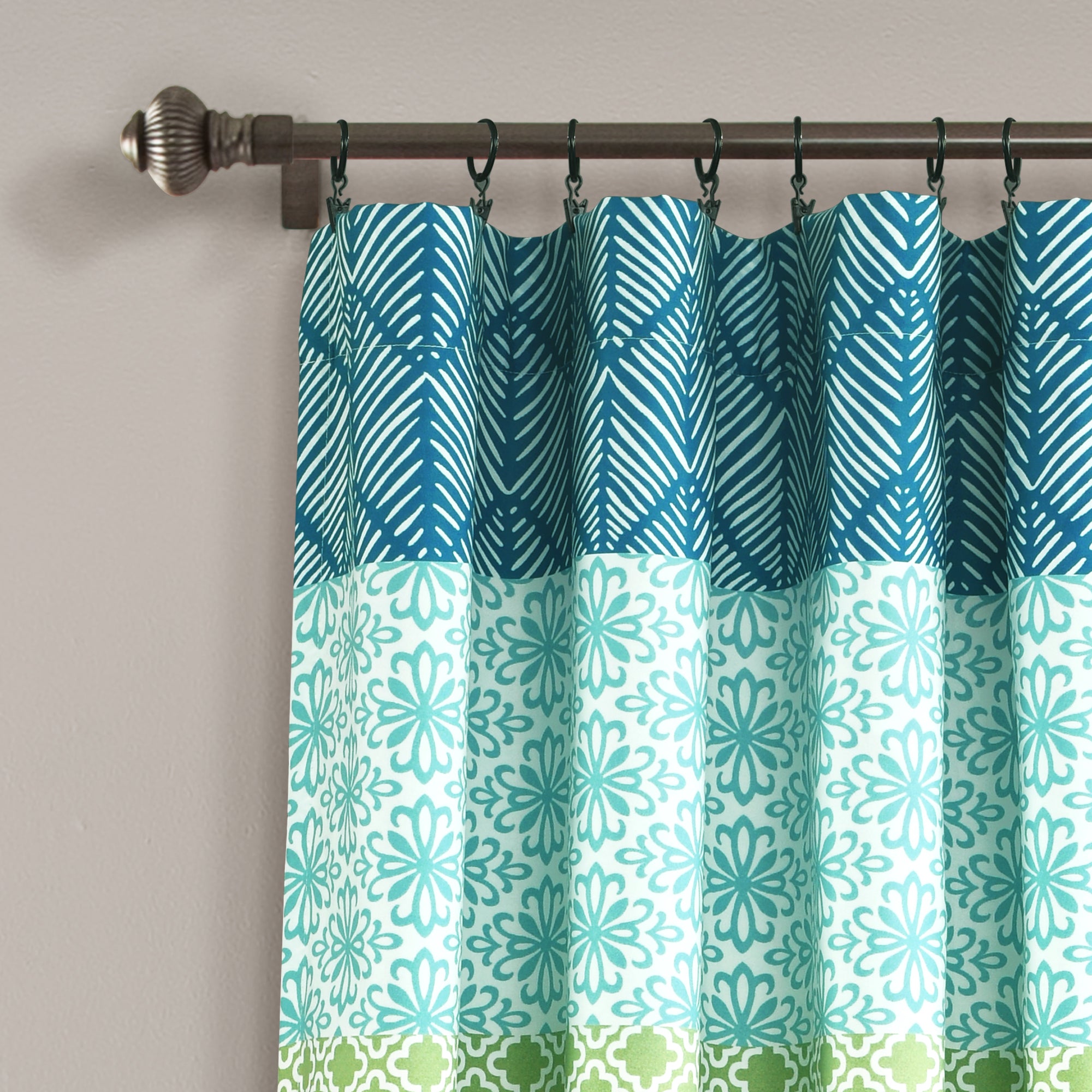 Bohemian Stripe Window Curtain Panel Set