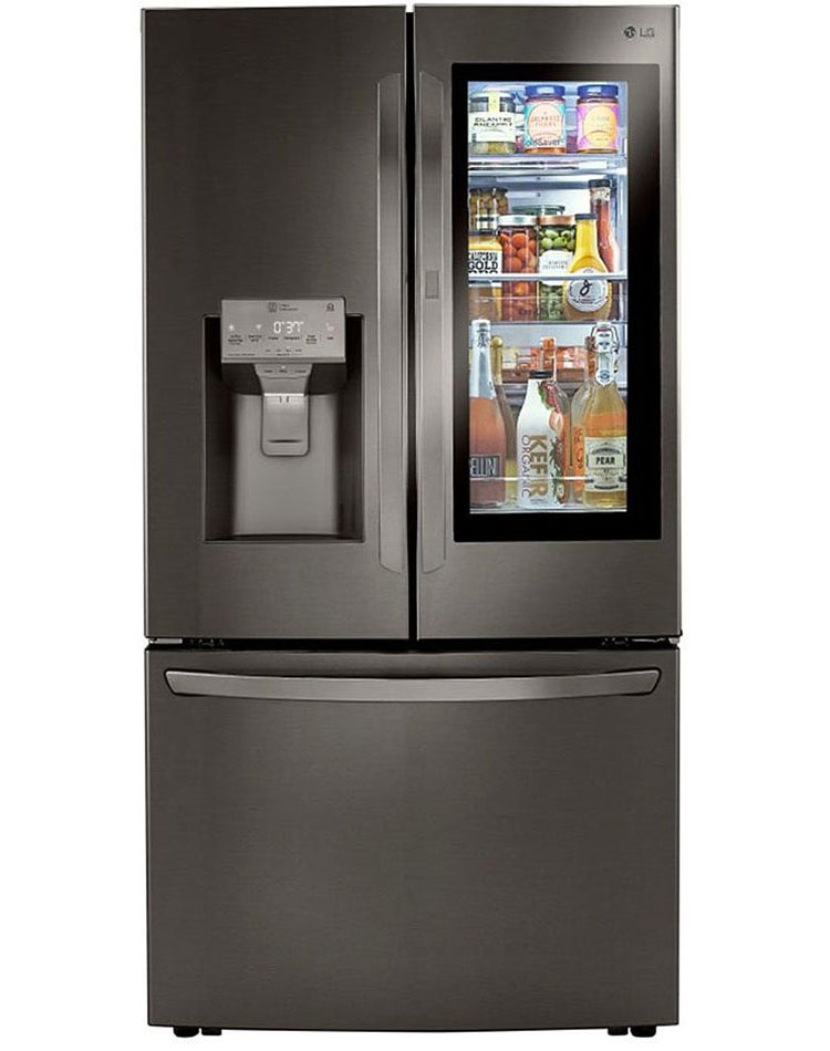 LG ADA 24 Cu. Ft. PrintProof Matte Black Stainless Steel Smart Wi-Fi Enabled InstaView Door-In-Door Counter-Depth Refrigerator With Craft Ice