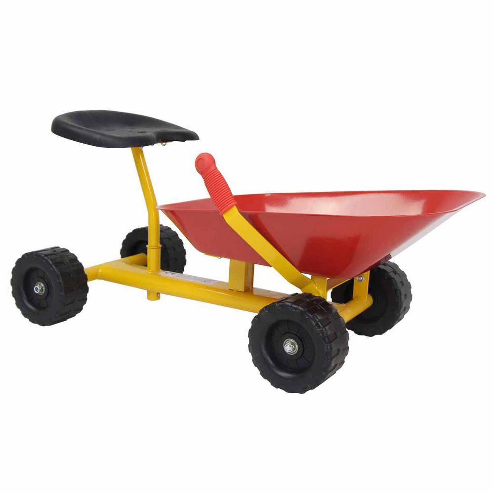 HONEY JOY Sand Dumper Kid Ride On Sand Digger Heavy-Duty Digging Scooper 4-Wheel Toy Red TOPB001523