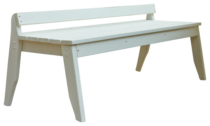 Plaza 4 Seat Bench Without Back   Natural   Farmhouse   Outdoor Benches   by uwharrie chair  Houzz