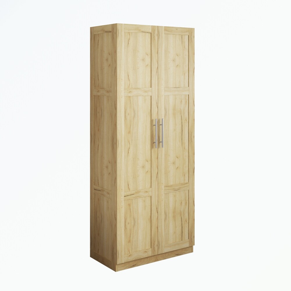 High wardrobe with 2 doors and 3 partitions