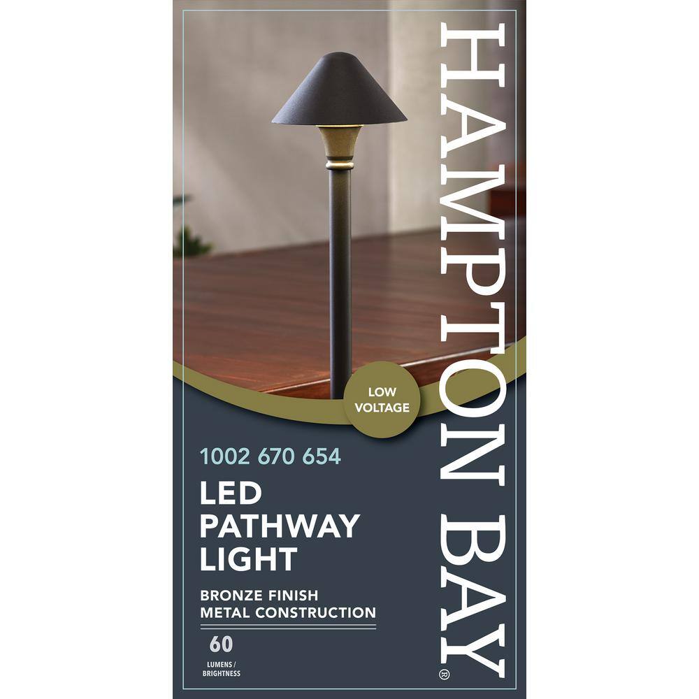 Hampton Bay Pelham 3-Watt Millennium Bronze Outdoor Integrated LED Landscape Path Light JEF1501L-3