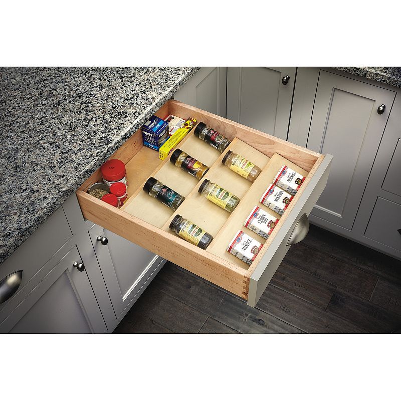 Rev-A-Shelf 22 Inch Kitchen Drawer Organizer Insert Spice Rack 3-Tier， 4SDI-24