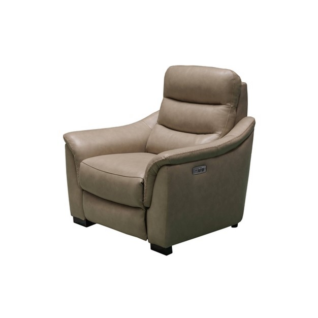 Seymour Top Grain Leather Power Recliner Beige Abbyson Living