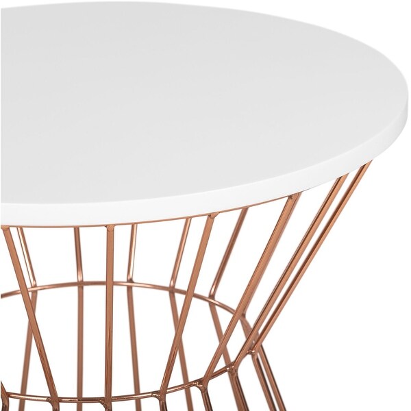 Elle Decor Lulu Round Hourglass Metal Side Table