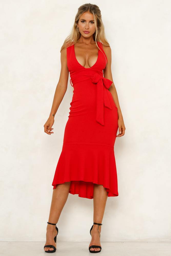 Looking At Those Numbers Maxi Dress Red