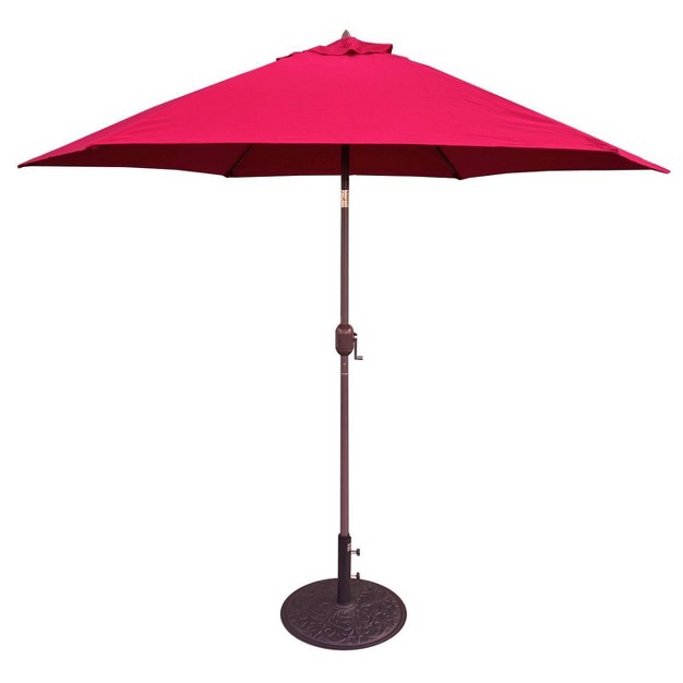 9 x27 X 9 x27 Round Crank Patio Umbrella Red Tropishade