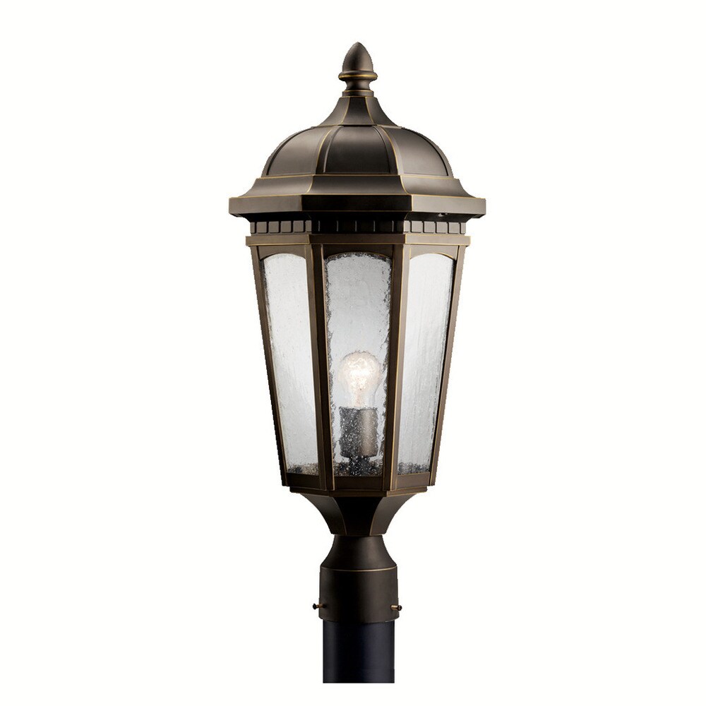 Kichler Lighting Courtyard Collection 1 light Rubbed Bronze Outdoor Post Lantern