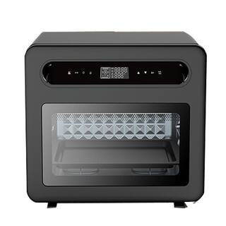 Tileon 1650 W 6-Slice Black Stainless Steel Air Fryer Toaster Oven 26 qt. Steam Convection Countertop Oven 50-Cooking Presets AYBSZHD376