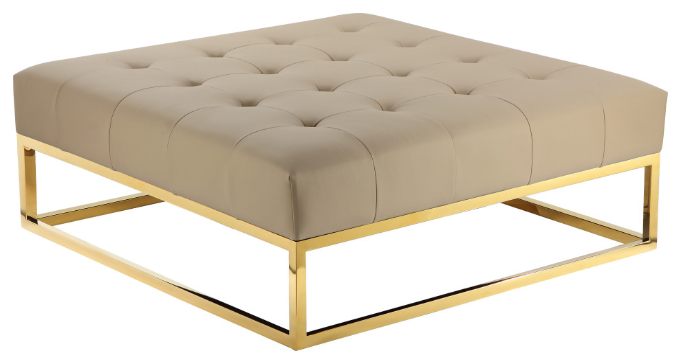 Gold Pippa Ottoman   Contemporary   Footstools And Ottomans   by Pangea Home  Houzz