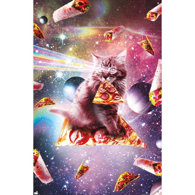 Trends International James Booker Outer Space Pizza Cat Unframed Wall Poster Prints