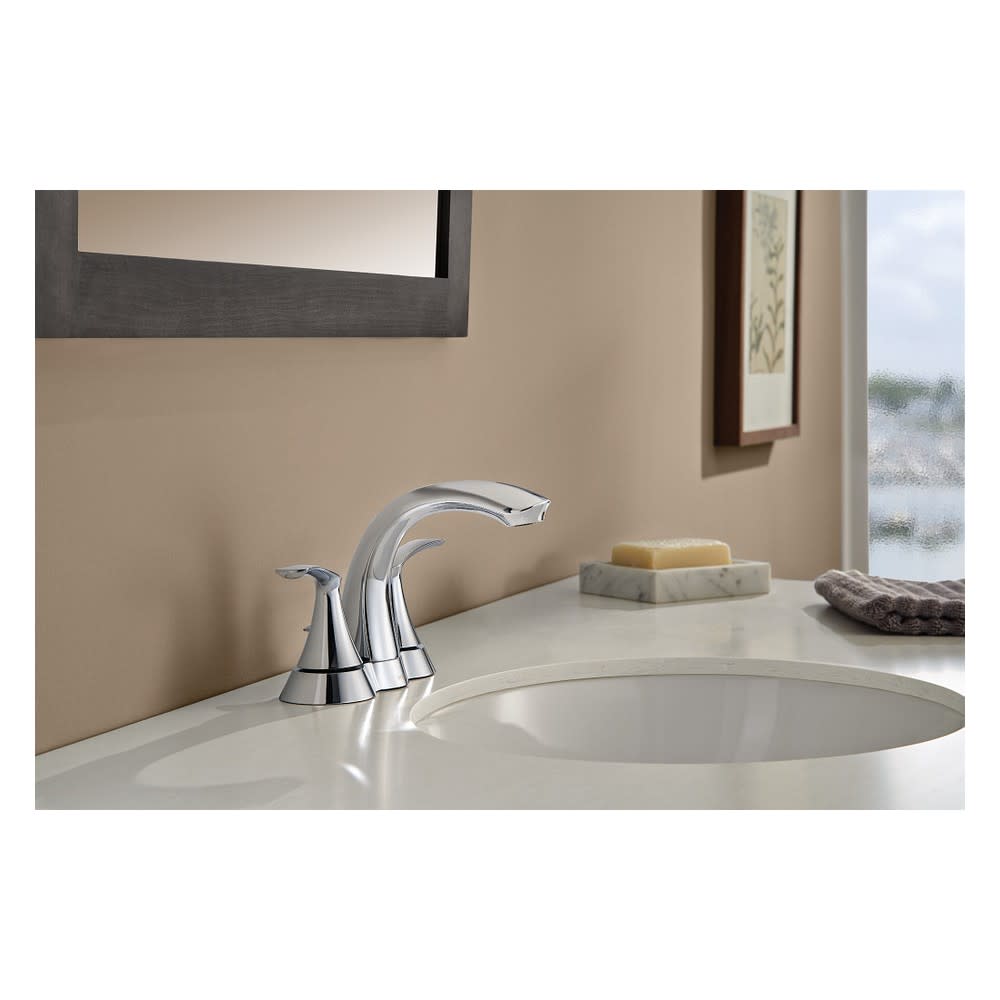 Moen Darcy Bathroom Lavatory Faucet Chrome 2 Handle Low Arc