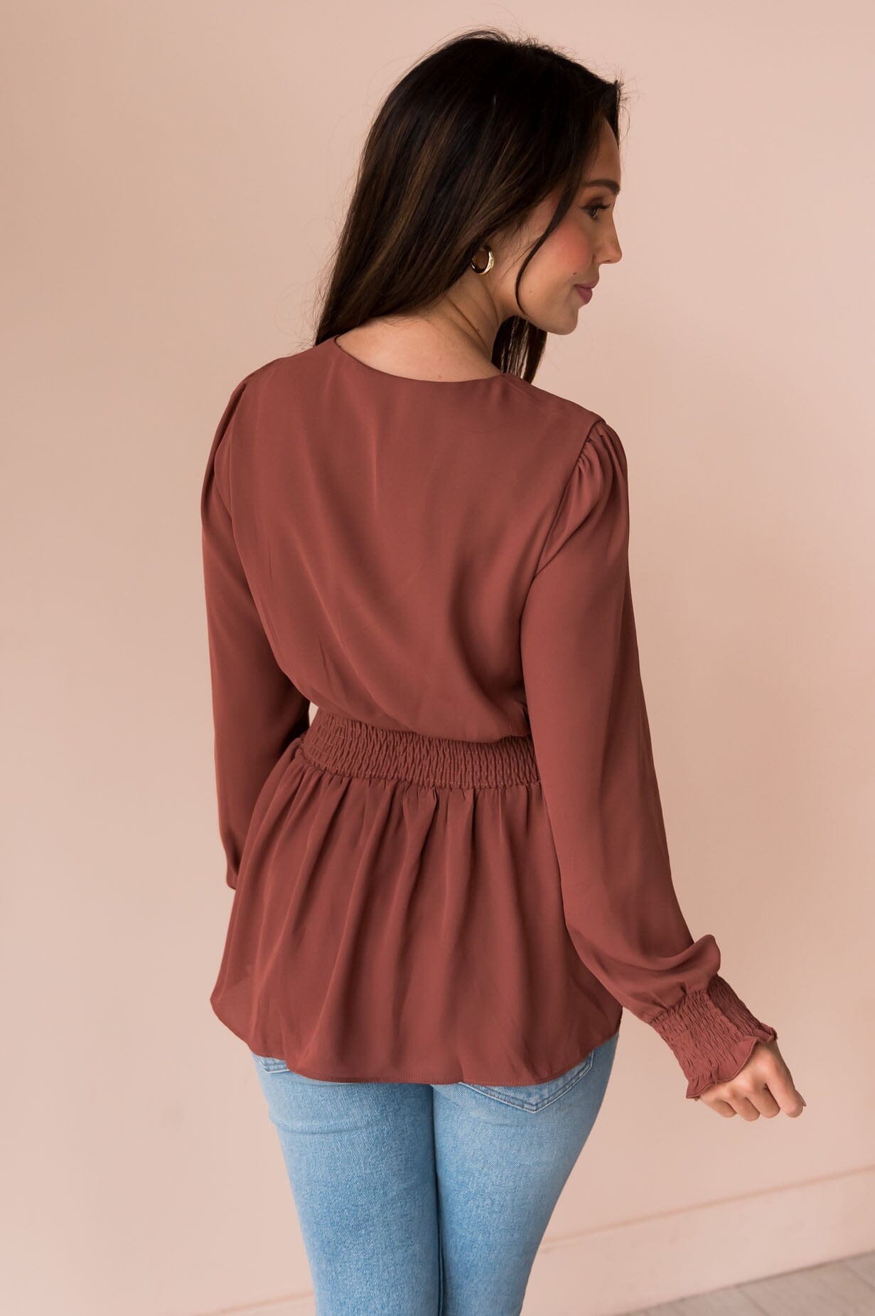 New Friends Modest Peplum Top